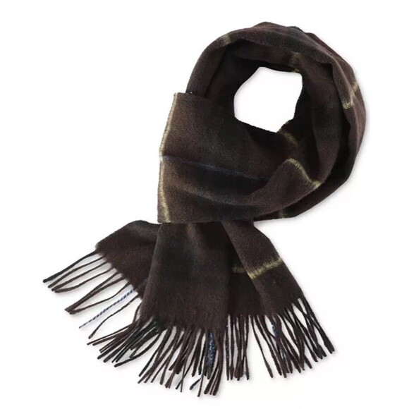 Club Room Men's Plaid Cashmere Scarf - Picture 4 of 7